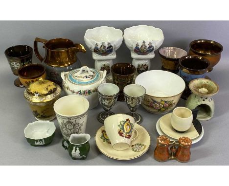 VICTORIAN &amp; LATER CABINET/TABLEWARE - to include Queen Victoria and later commemoratives, copper lustre ware, Royal Worce