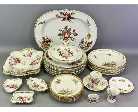 DERBY PORCELAIN – 19th century and later, a collection to include, 6 x circular plates with moulded, gilded rims, finely hand