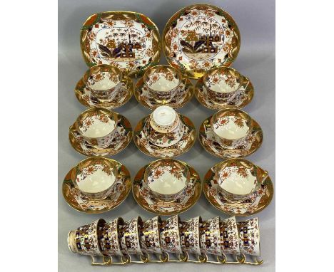 EARLY SPODE PORCELAIN PART TEA SERVICE - 29 pieces, hand painted and gilded, rich Japan pattern marked 'Spode' to the back in