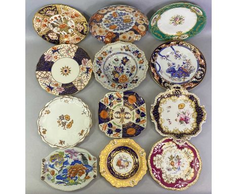 GEORGIAN, VICTORIAN &amp; OTHER DECORATIVE CABINET PLATES GROUP - 14 items, makers include John &amp; William Ridgway, Spode,