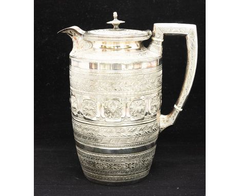 ******PLEASE NOTE CHANGE TO DESCRIPTION****A late 19th / early 20th Century white metal tapering cylindrical water jug, the b