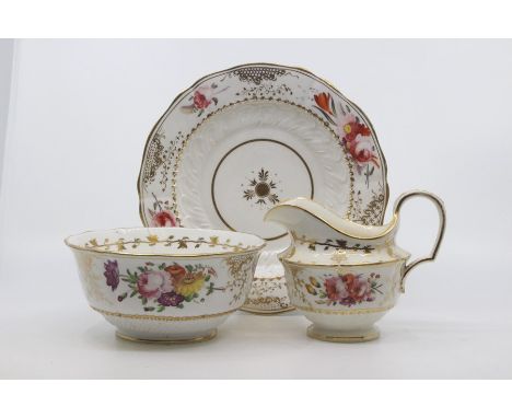 An extensive early 19th Century Coalport tea and coffee service, of scroll moulded shape and decorated with pattern 996 of pa