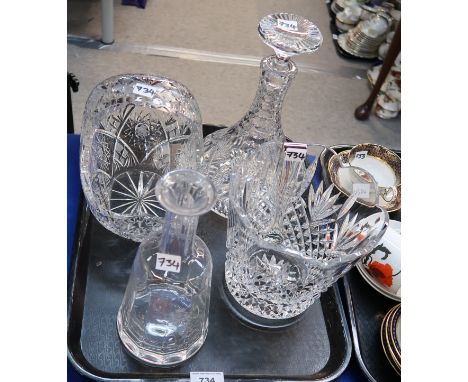 A Waterford crystal ice bucket, a crystal ships decanter and other items Condition Report: Available upon request