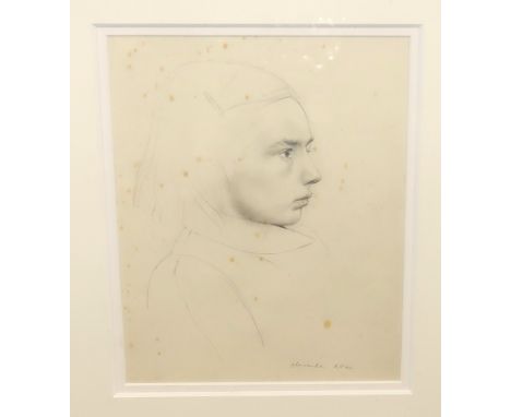ALEXANDER ALLAN RSW Portrait of Diana Allan, signed, pencil, 25 x 20cm Condition Report: Available upon request