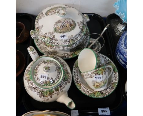 Assorted Spode tables wares in Spode's Byron pattern Condition Report: Available upon request