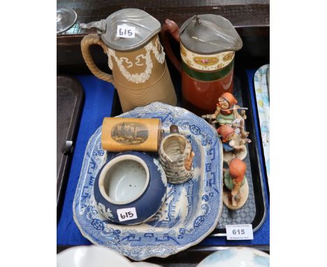 Three Hummel figures, Mauchline box, and assorted other items Condition Report: Available upon request