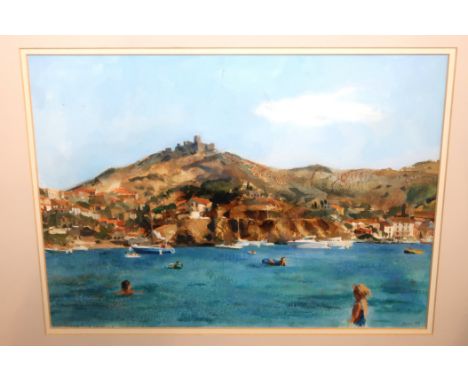 ABIGALE EDGAR Bay at Collioure, pastel and acrylics, 26 x 35cm Condition Report: Available upon request