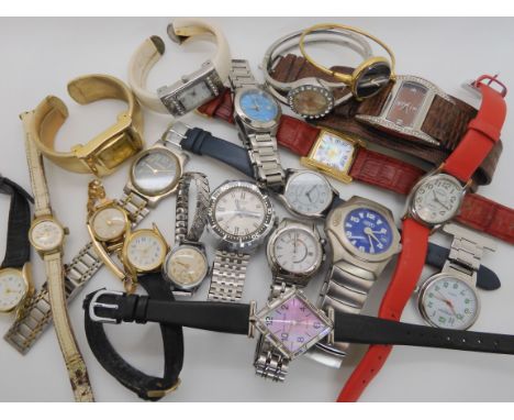 A ladies and gents Smiths watch, and a collection of vintage and fashion watches Condition Report: No condition report availa