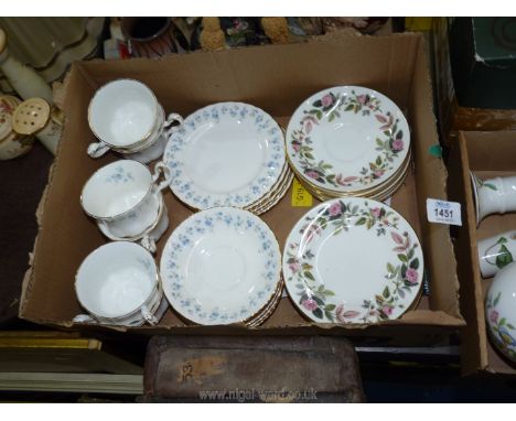 A quantity of Royal Albert 'Memory Lane' including six cups, six saucers, six tea plates, (seconds) plus Wedgwood 'Hathaway R