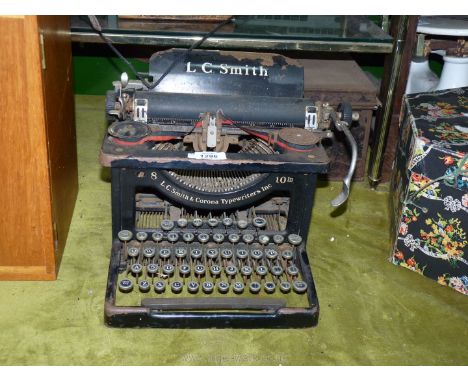 An LC Smith and Corona No. 8 Typewriter, 10''.