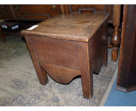 A peg joyned Georgian Oak Box Commode, 18'' x 17 3/8'' x 17 3/4'' high.