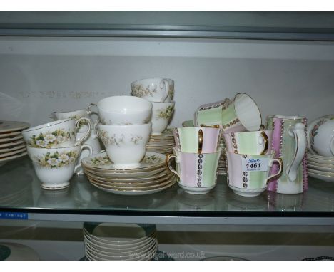 Two part teasets including Duchess 'September Morn' pattern cups and saucers, and an Ashley part tea set with, six each of cu