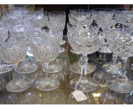 A Collection of Miscellaneous Irish Cut Glass, including three red wine, three hock, six champagne glasses. (12)