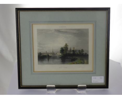 Two Copper Engraving Hand Coloured Prints of Worcester Cathedral, approx 16 x 11 cms and 17 x 11 cms, framed and glazed.
