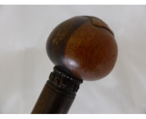 A South African Knobkierie (short club) together with an African swagger stick, WAF. (2)
