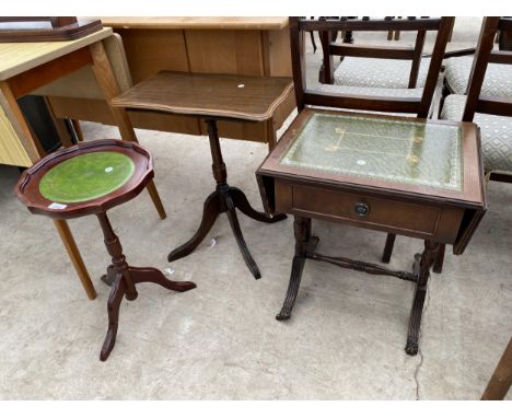 TWO MODERN WINE TABLES AND A MINIATURE SOFA TABLE 