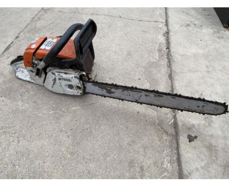 A STIHL O38AV SUPER PETROL CHAINSAW 