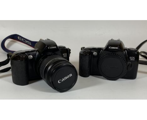 TWO VINTAGE CANON CAMERAS - EOS 500 FITTED WITH CANON ZOOM LENS EF 28-80MM AND CANON EOS 500 BODY 