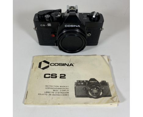 A VINTAGE COSINA CS-2 CAMERA BODY WITH ORIGINAL INSTRUCTION BOOKLET 