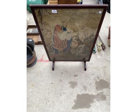 A FRAMED TAPESTRY FIRE SCREEN 