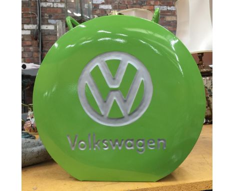 A LIGHT GREEN VW PETROL CAN 