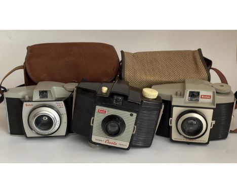 THREE VINTAGE KODAK CAMERAS - BROWNIE 44A, CRESTA AND CRESTA 3 