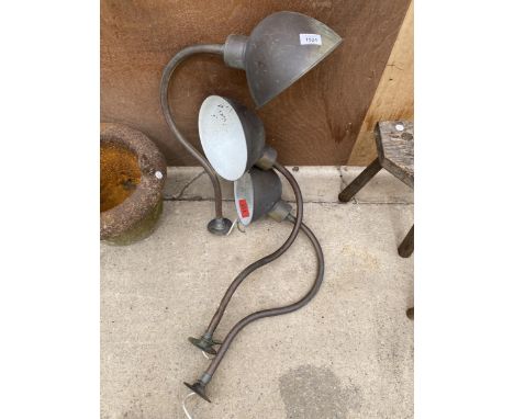 THREE VINTAGE METAL LIGHT FITTINGS 