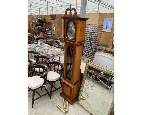 A MODERN TEMPUS FUGIT THREE WEIGHT LONGCASE CLOCK WITH GLASS DOOR 