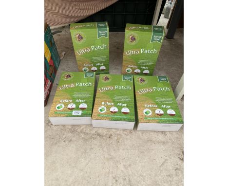 FIVE BOXES OF SPEEDY SEED ULTRA PATCH GRASS SEED 