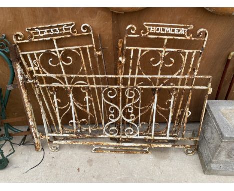 THREE VARIOUS VINTAGE WROUGHT IRON GARDEN GATES 