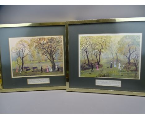 HELEN BRADLEY - PAIR OF COLOURED PRINTS - 1. 'It Was Our Last Afternoon at Blackpool .......' 2. 'On Friday Afternoon we went
