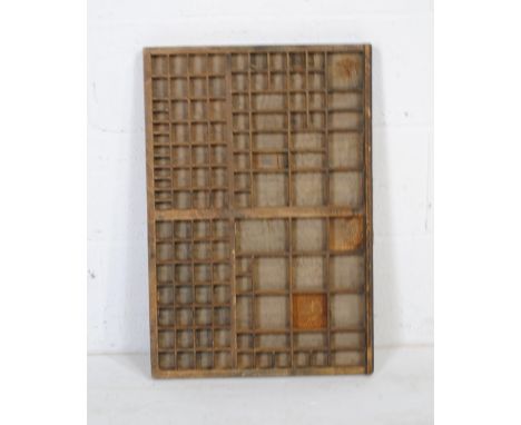 A vintage wooden printers tray - 65cm x 44cm