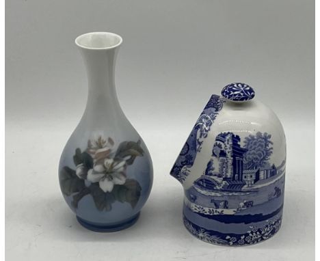 A Royal Copenhagen vase along with a Spode Italian salt pig.