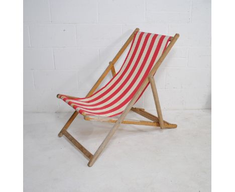A vintage folding deck chair