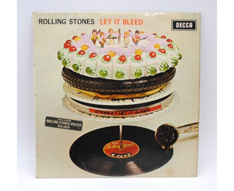 The Rolling Stones - 'Let It Bleed' [SKL 5025] stereo 12" vinyl record album, with blue unboxed Decca labels and original inn