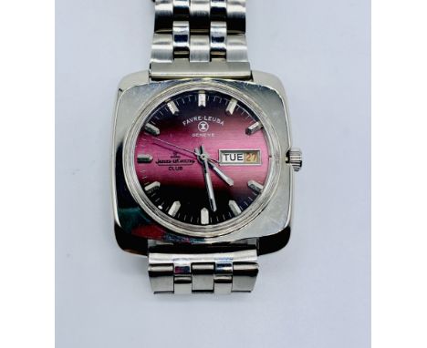 A stainless steel Jaeger- LeCoultre "Club" wristwatch