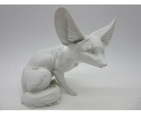A Vienna white-glazed porcelain model of a desert fox, 15.5cm high