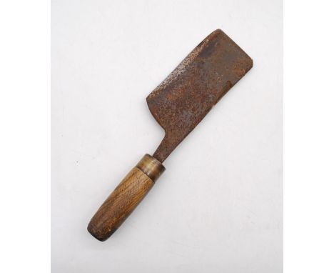 A vintage cleaver with wooden handle