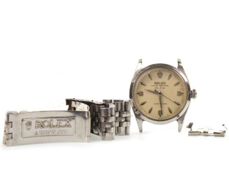 GENTLEMAN'S ROLEX OYSTER PERPETUAL AIR KING STAINLESS STEEL AUTOMATIC WRIST WATCH, c.1958 from serial number, model no. 5500,