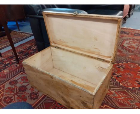 An early 20th century pine chest and a mahogany compartmented tray Location: A1B 