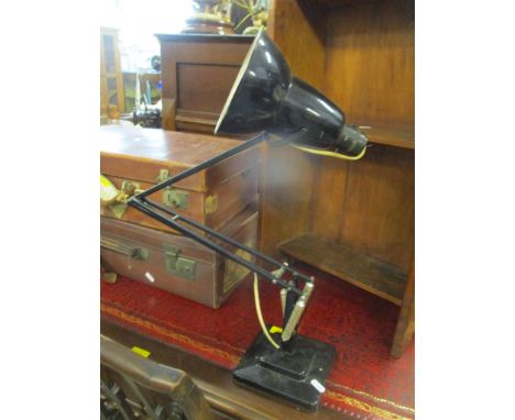 A model 1227 Herbert Terry square form base, two stepped, black enamel anglepoise lampLocation: A2B 
