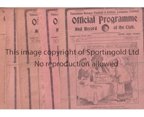 TOTTENHAM HOTSPUR        Five home programmes for the League matches v Manchester City 11/2/1922, Middlesbrough 6/1/1923, Old