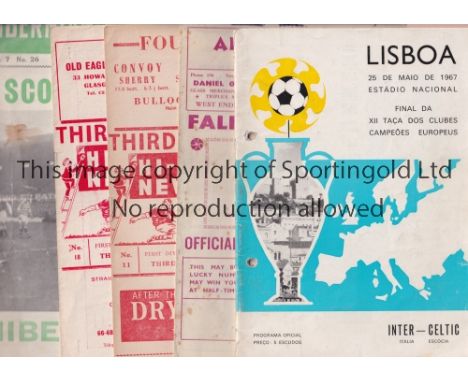 SCOTTISH FOOTBALL PROGRAMMES     Eight programmes: 1967 European Cup Final, Celtic v Inter Milan, punched holes, Falkirk v Qu