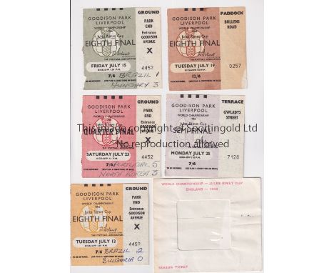 1966 WORLD CUP     All 5 tickets and a Season Ticket wallet for matches at Goodison Park 12/7 teams and score on the front, 1