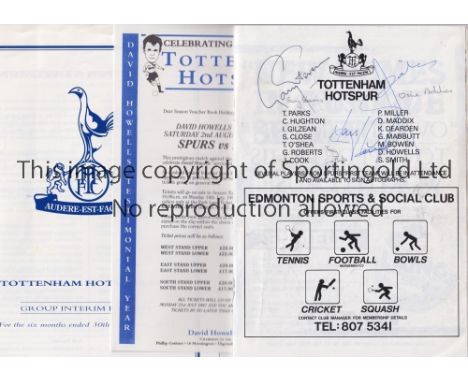 TOTTENHAM HOTSPUR        Miscellany including a competition card for General Portfolio Financial Services with a team group o