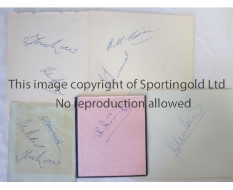 CRICKET AUTOGRAPHS / RICHIE BENAUD        Five album pages with 11 signatures including Richie Benaud, Ken Barrington X 2, Al