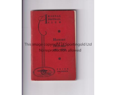 ARSENAL     Official handbook for season 1937/8.      Generally good