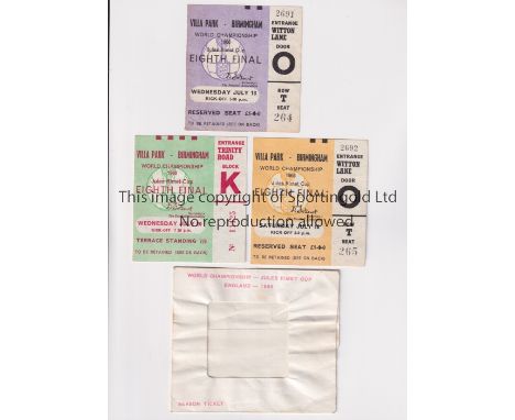 1966 WORLD CUP     All 3 tickets and a Season Ticket wallet for matches at Villa Park, 13/7 seat, 16/7 seat and 20/7 standing