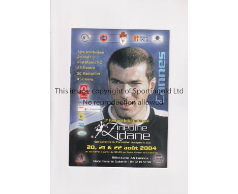 ARSENAL / 2004 CANNES YOUTH TOURNAMENT      Programme for the Tournament 20, 21 and 22/8/2004.    Good