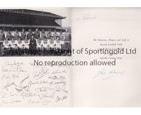 ARSENAL / JACK KELSEY SIGNED CHRISTMAS CARD     Official Arsenal card for Christmas 1972 signed by Kelsey.     Good